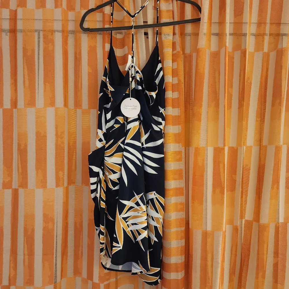Finders Keepers Navy Tropical Leaf Mini Dress - Picture 4 of 9